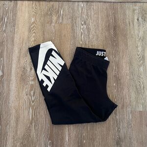 Nike Black Legging with White Logo Accent
